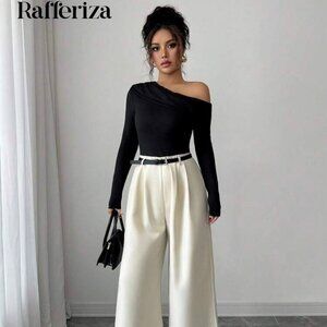 Rafferiza Women's  Contrast Color Off Shoulder Jumpsuit  Large - New